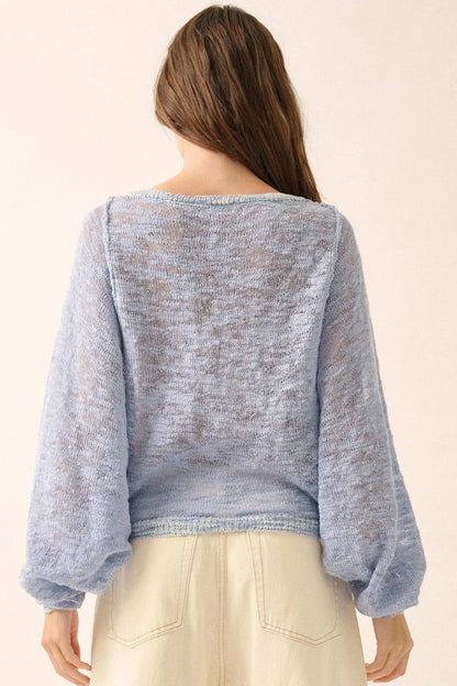 Feels So Good Burnout Knit Dolman-Sleeve Sweater