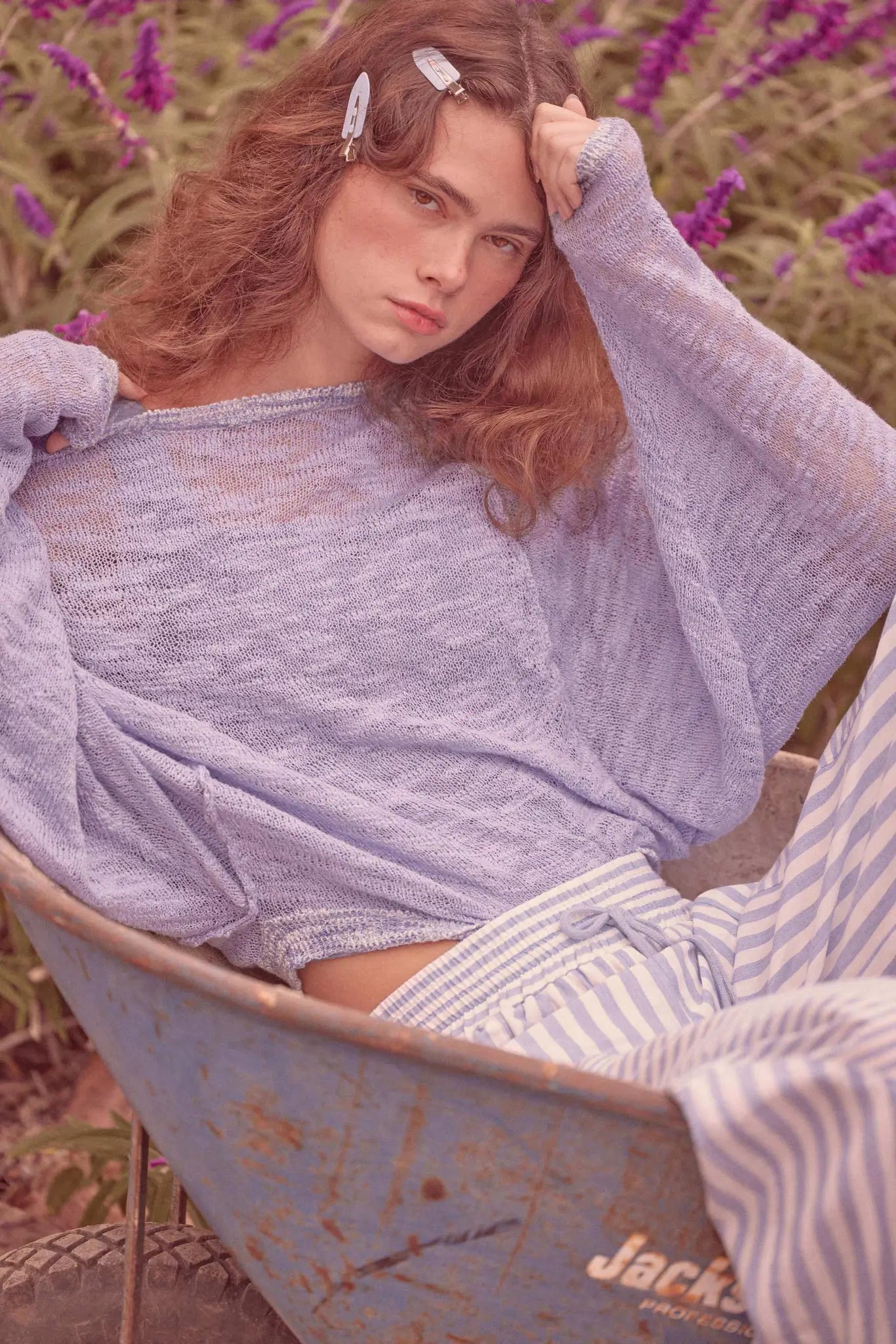 Feels So Good Burnout Knit Dolman-Sleeve Sweater