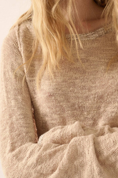 Feels So Good Burnout Knit Dolman-Sleeve Sweater