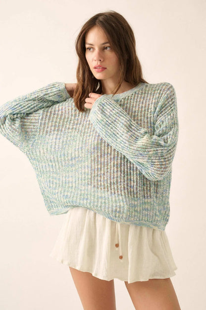 Beautifully Free Ribbed Open-Knit Oversize Sweater