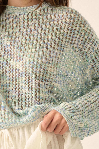 Beautifully Free Ribbed Open-Knit Oversize Sweater