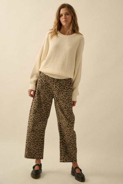 Peaceful Mood Ribbed Knit Exposed-Seam Sweater