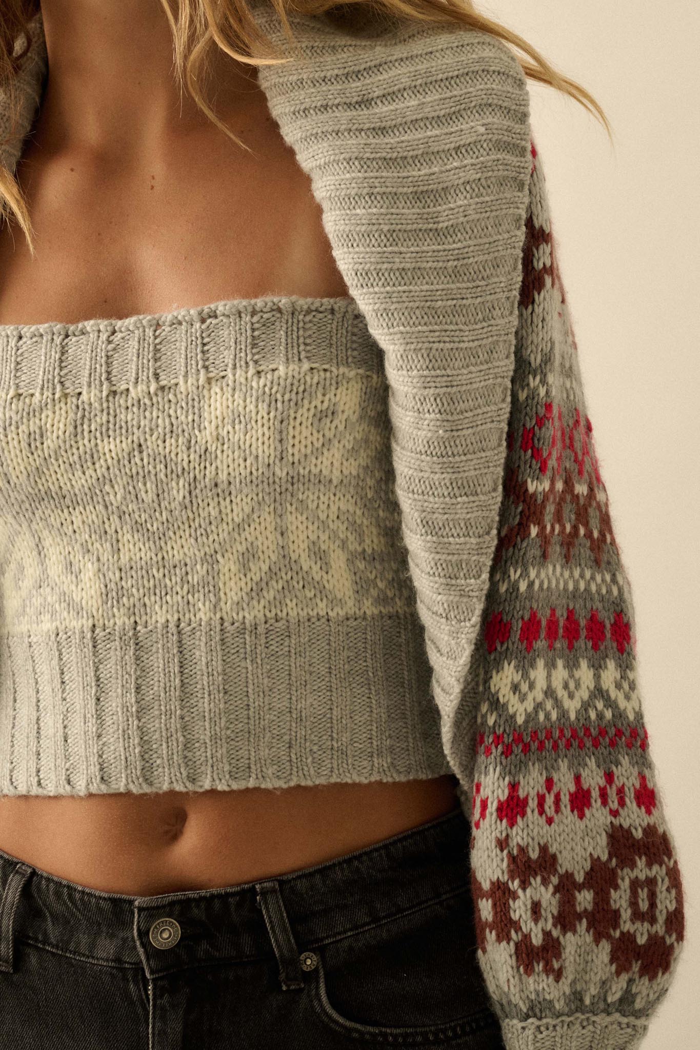 Après Chic Alpine-Knit Shrug and Tube Top Set