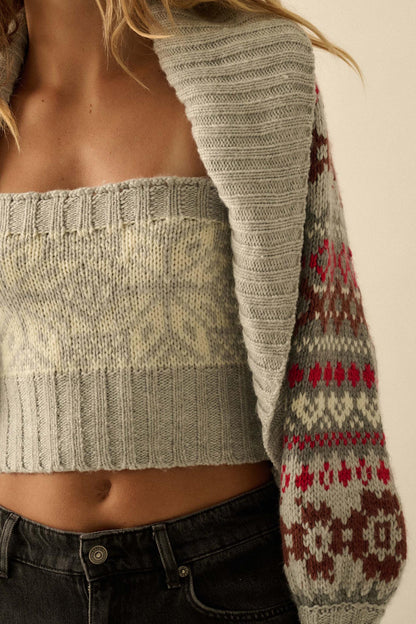 Après Chic Alpine-Knit Shrug and Tube Top Set