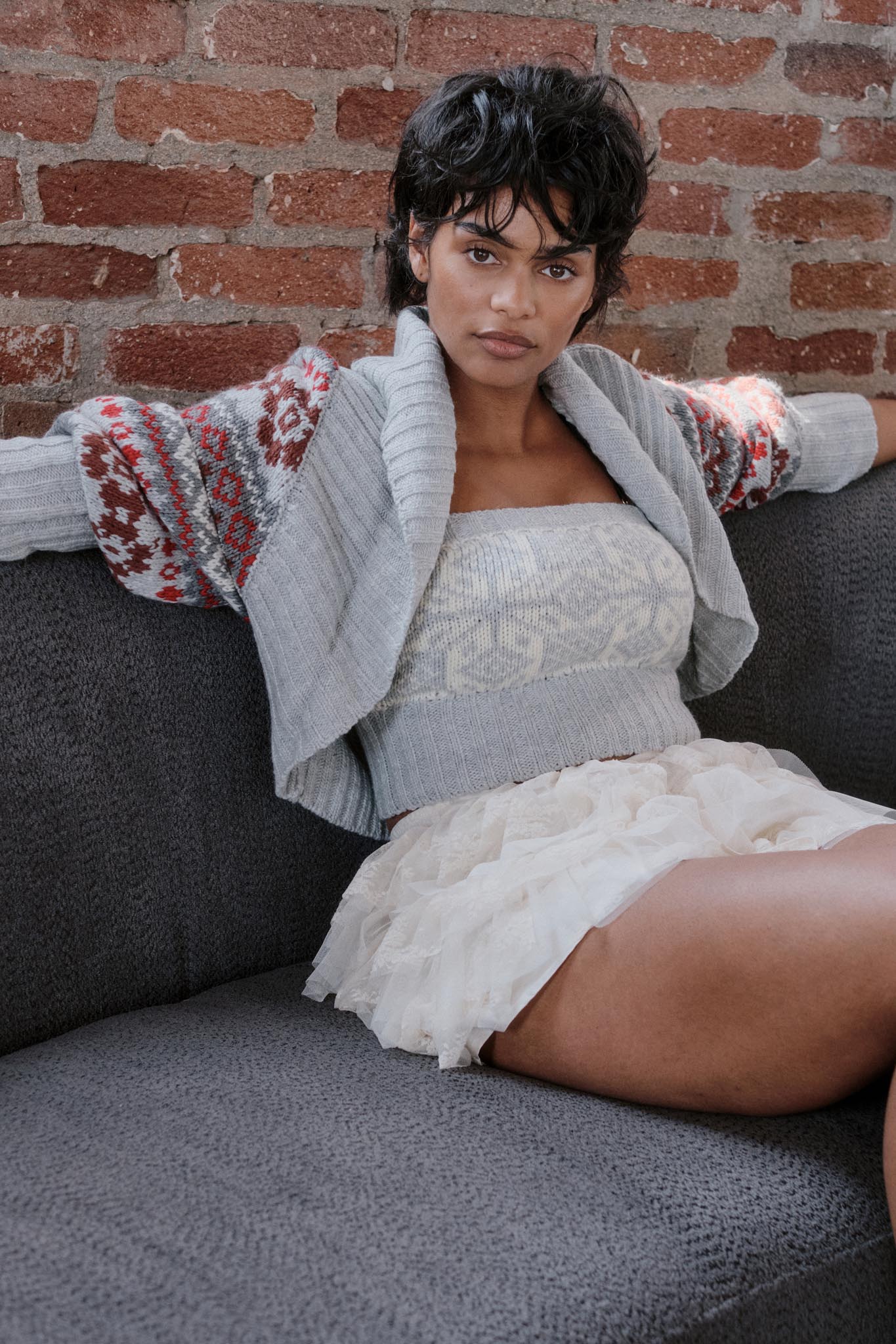 Après Chic Alpine-Knit Shrug and Tube Top Set