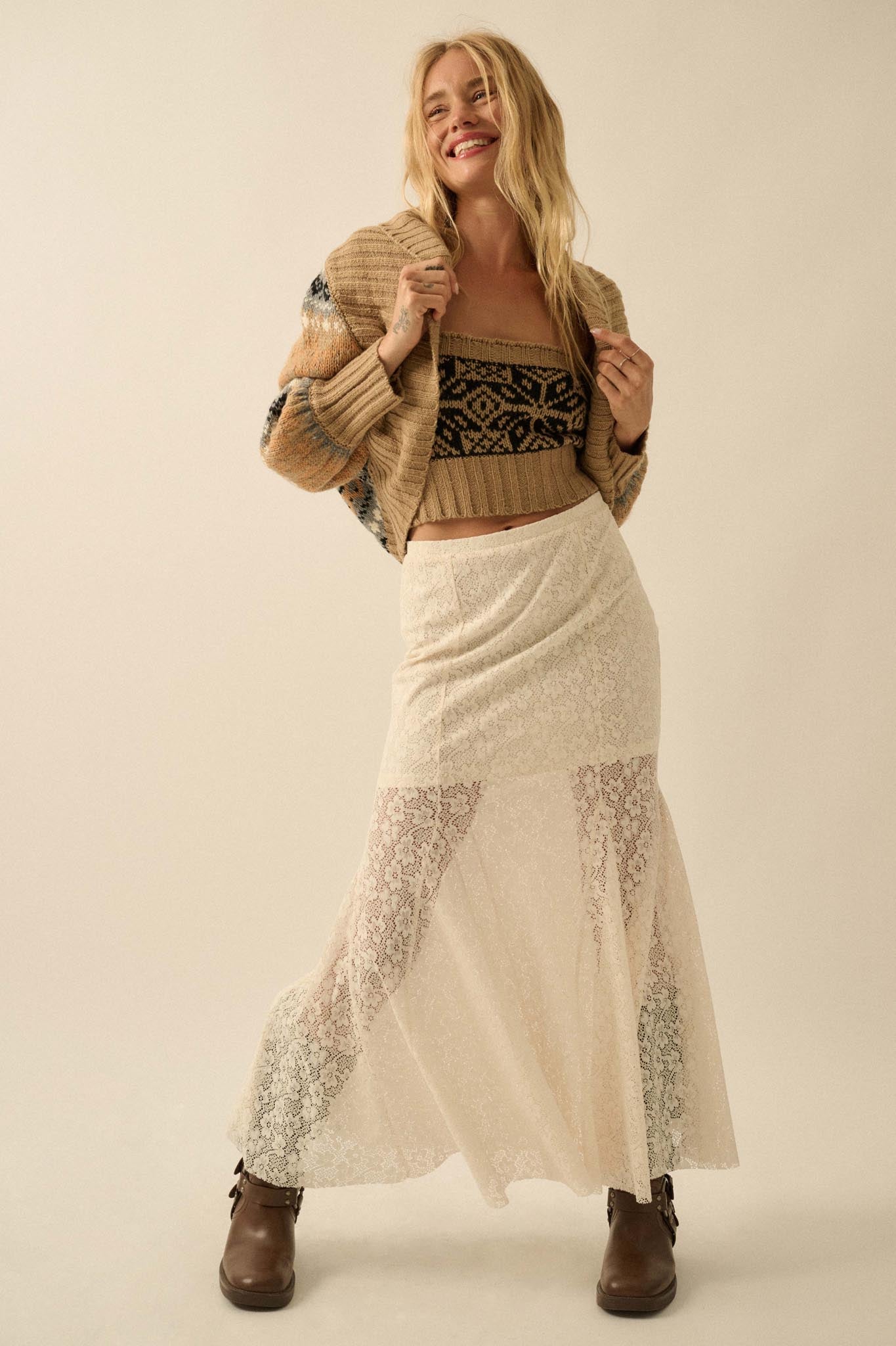 Après Chic Alpine-Knit Shrug and Tube Top Set