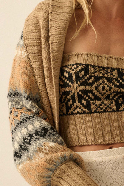 Après Chic Alpine-Knit Shrug and Tube Top Set