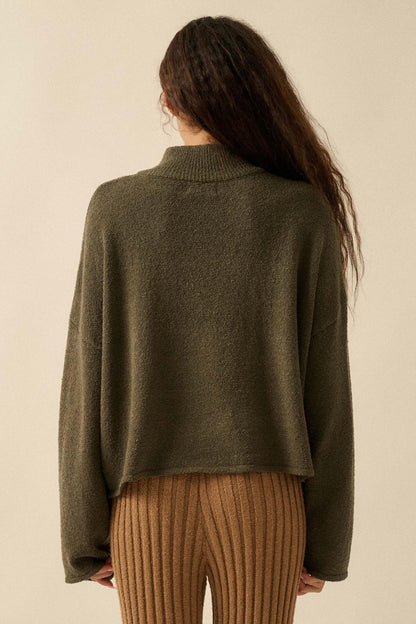 Promise the Label Textured Knit Half-Zip Sweater
