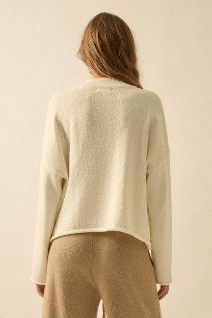 Promise the Label Textured Knit Half-Zip Sweater