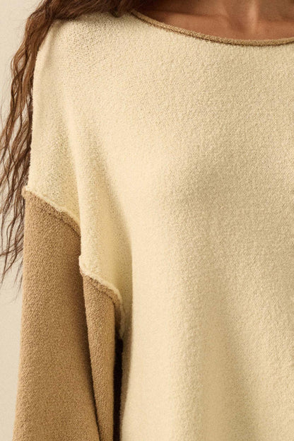 Promise the Label Colorblock Rolled-Edge Sweater