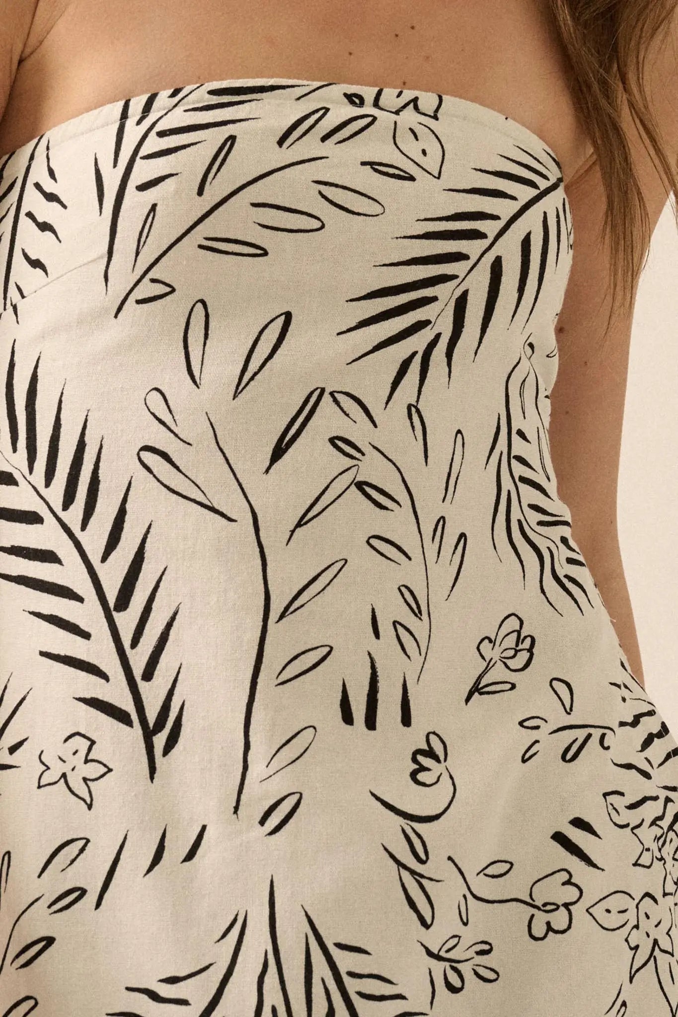 Painted Petals Floral Strapless Tunic Top
