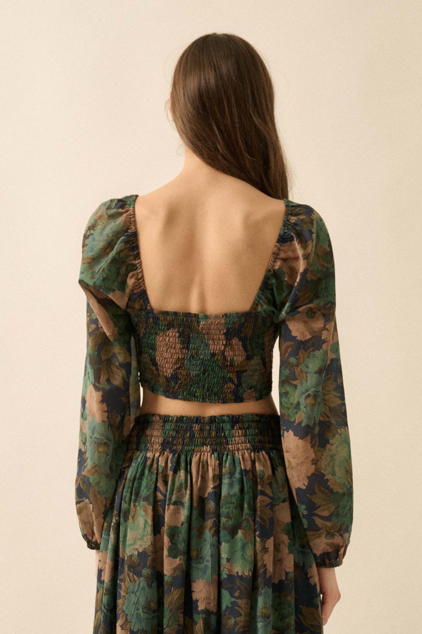 Perfumed Potpourri Smocked Sweetheart Peasant Top