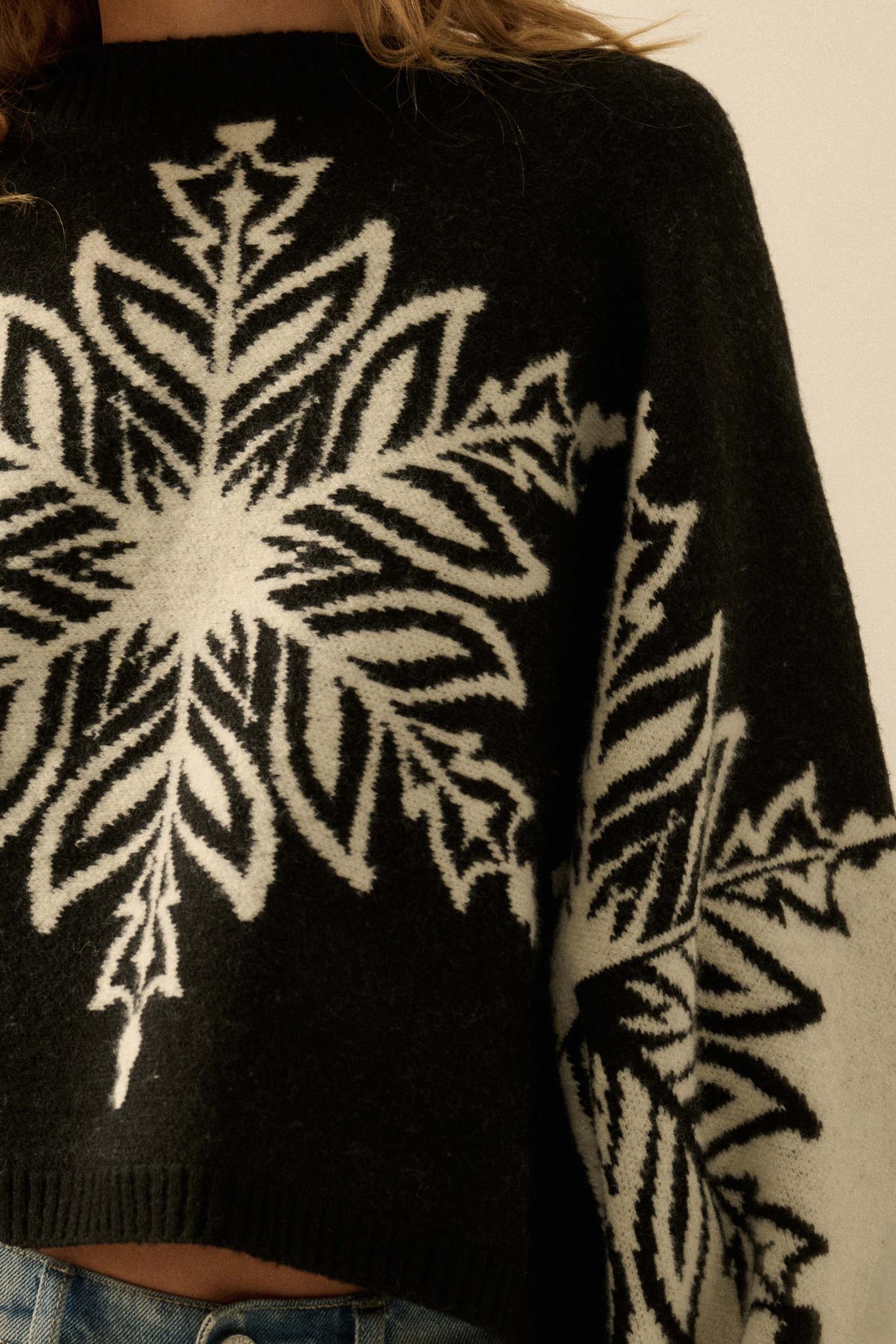 Snow What Snowflake Jacquard-Knit Dolman Sweater