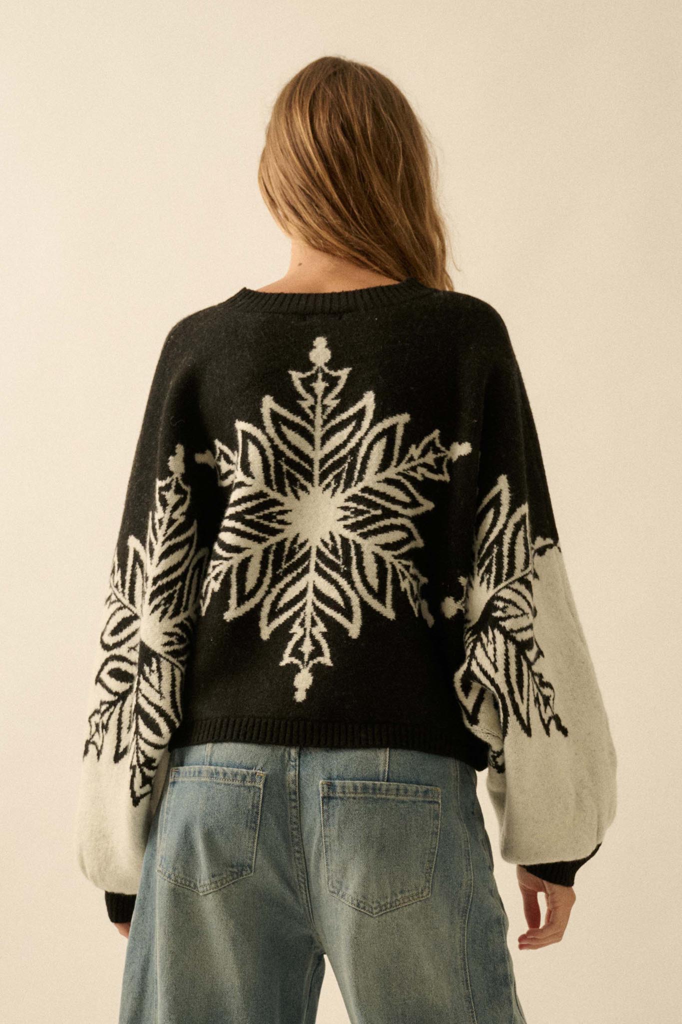 Snow What Snowflake Jacquard-Knit Dolman Sweater
