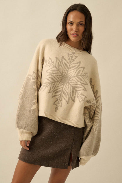 Snow What Snowflake Jacquard-Knit Dolman Sweater