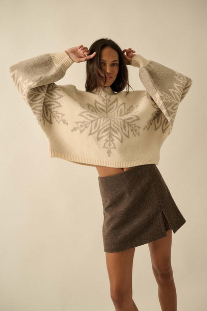 Snow What Snowflake Jacquard-Knit Dolman Sweater
