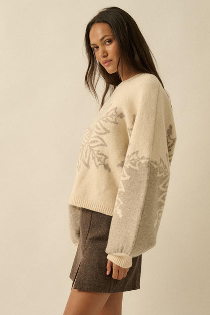 Snow What Snowflake Jacquard-Knit Dolman Sweater