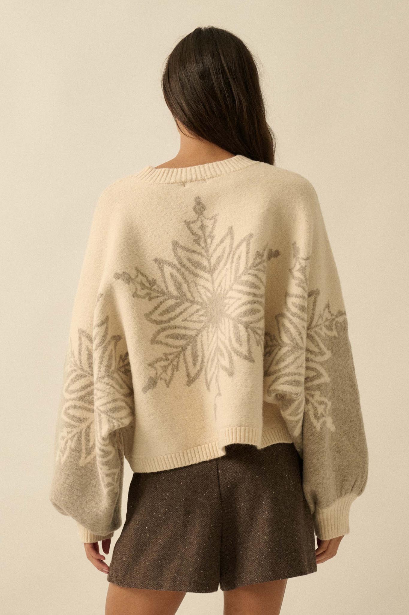 Snow What Snowflake Jacquard-Knit Dolman Sweater