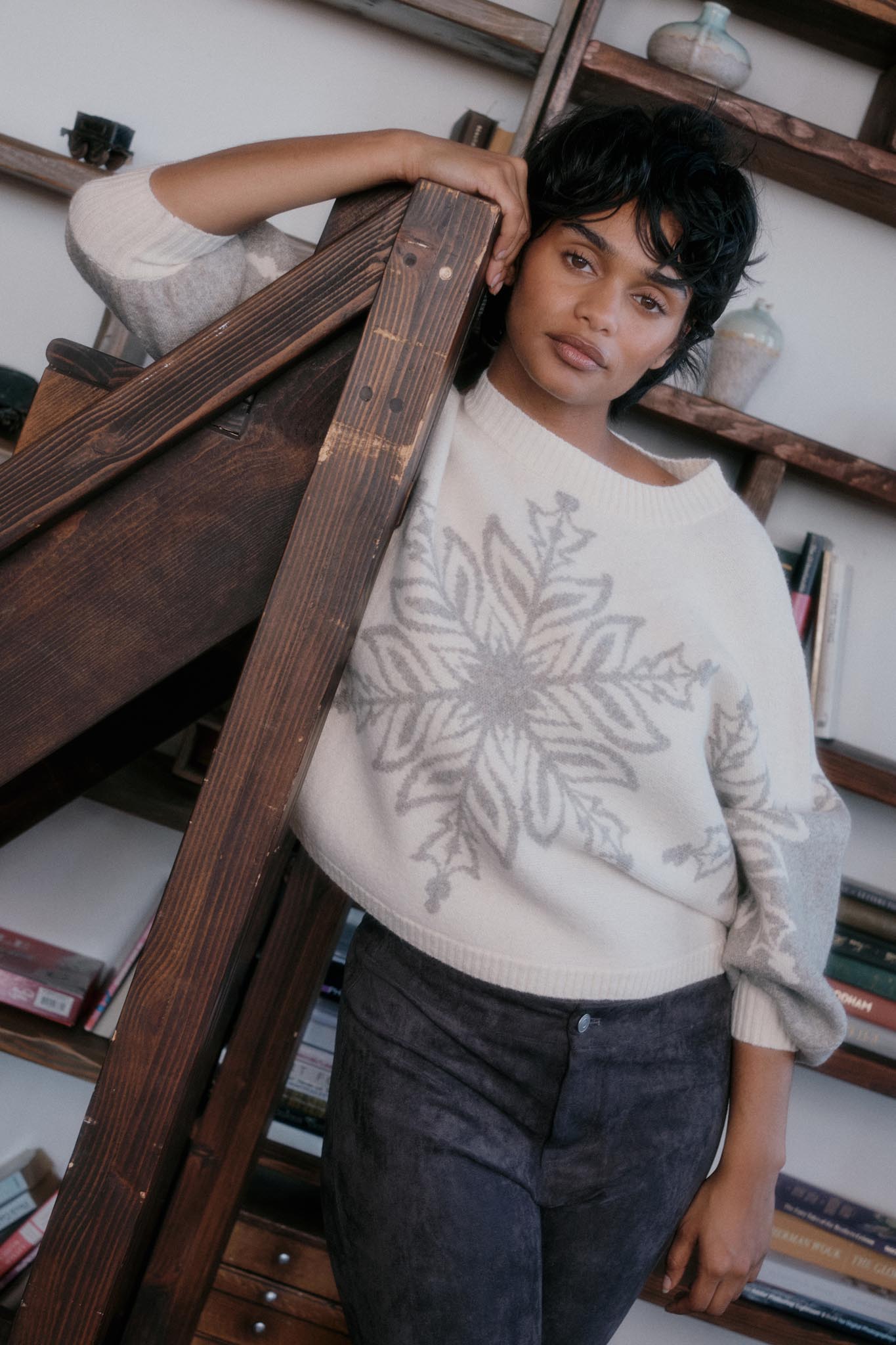 Snow What Snowflake Jacquard-Knit Dolman Sweater