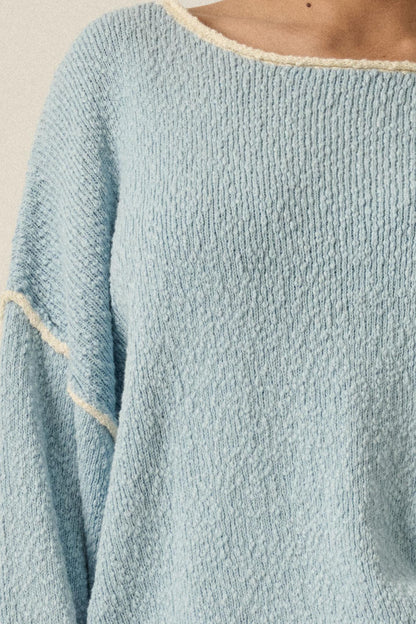 Get Cozy Textured Knit Exposed-Seam Sweater