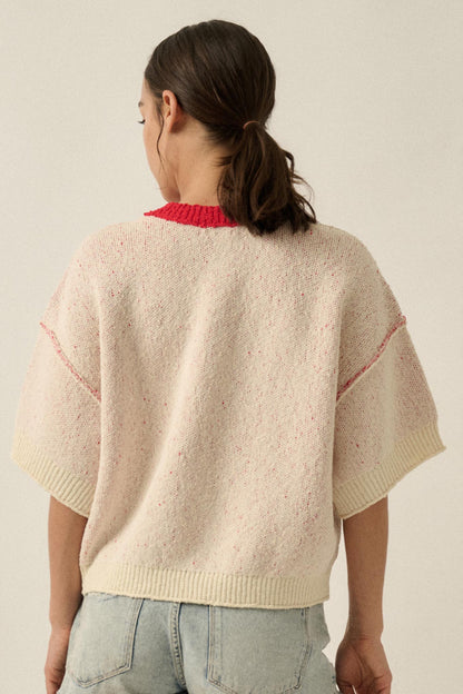 Rock Lobster Jacquard-Knit Short-Sleeve Sweater