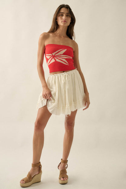 Brightest Star Jacquard Knit Bandeau Tube Top