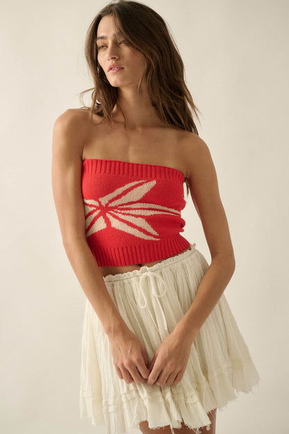 Brightest Star Jacquard Knit Bandeau Tube Top