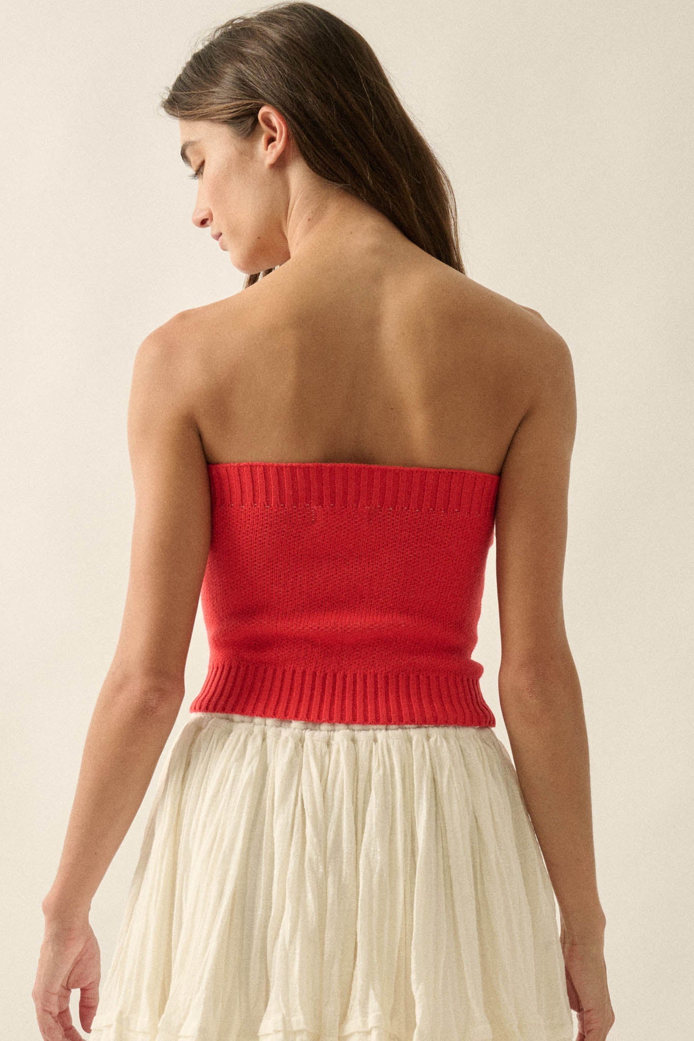 Brightest Star Jacquard Knit Bandeau Tube Top