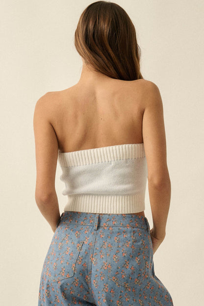 Brightest Star Jacquard Knit Bandeau Tube Top