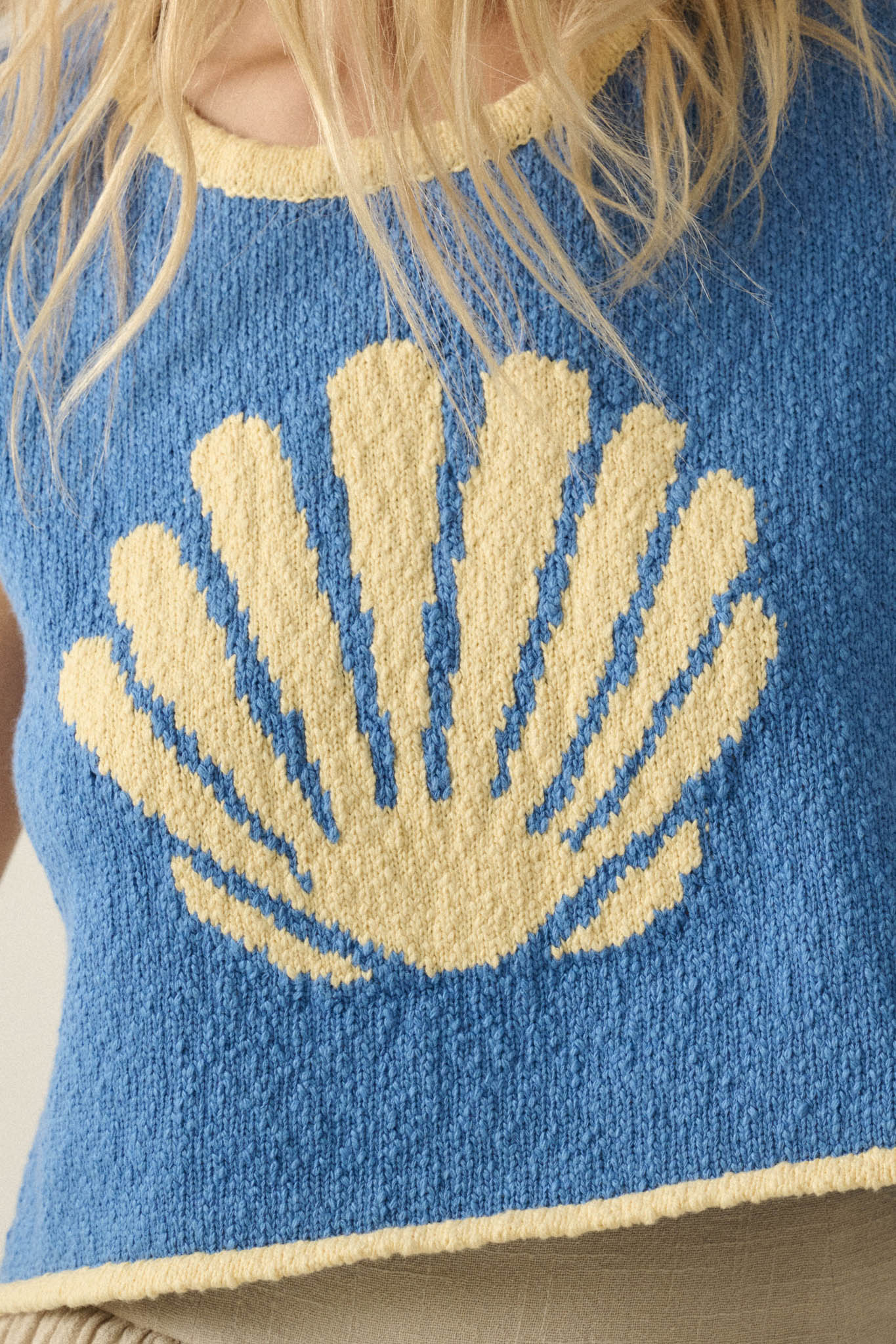 Shell Yeah Textured Jacquard-Knit Sweater Tank Top