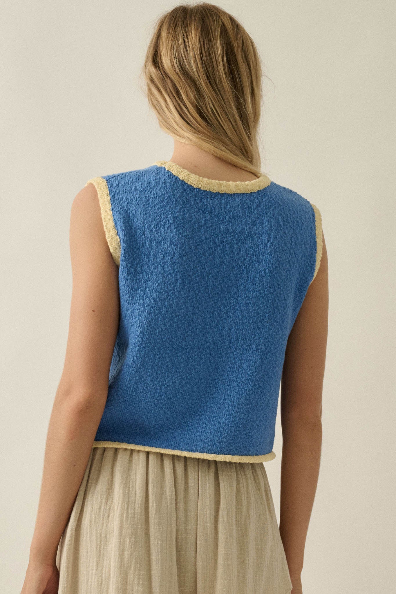 Shell Yeah Textured Jacquard-Knit Sweater Tank Top