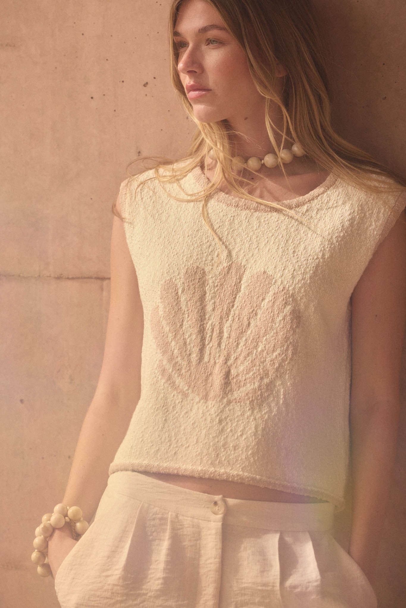 Shell Yeah Textured Jacquard-Knit Sweater Tank Top