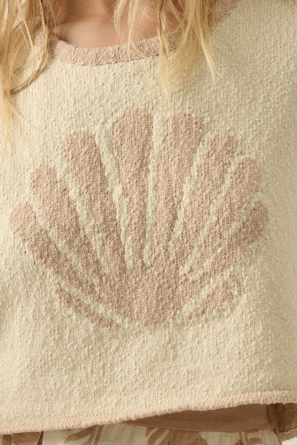 Shell Yeah Textured Jacquard-Knit Sweater Tank Top