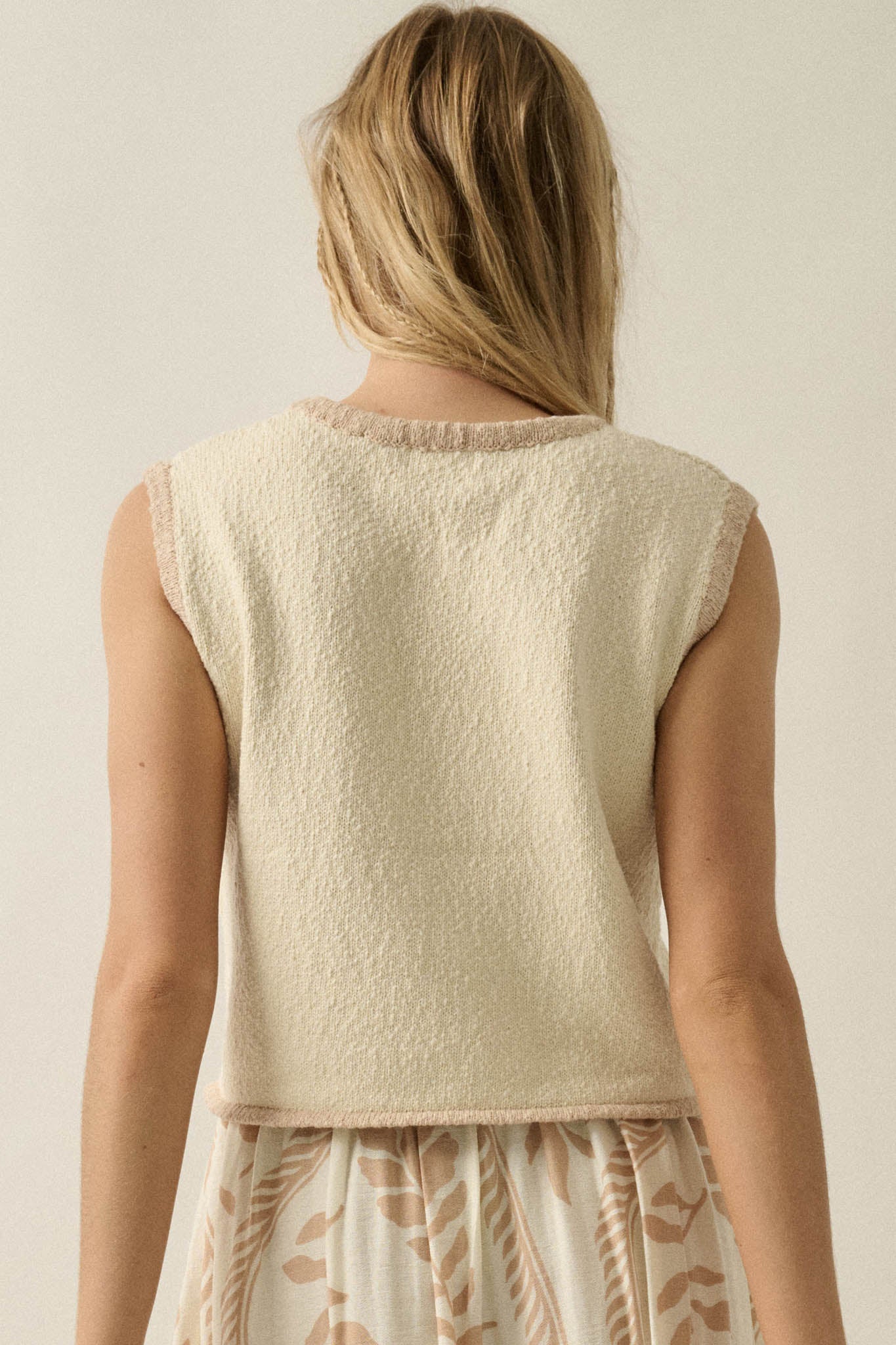 Shell Yeah Textured Jacquard-Knit Sweater Tank Top