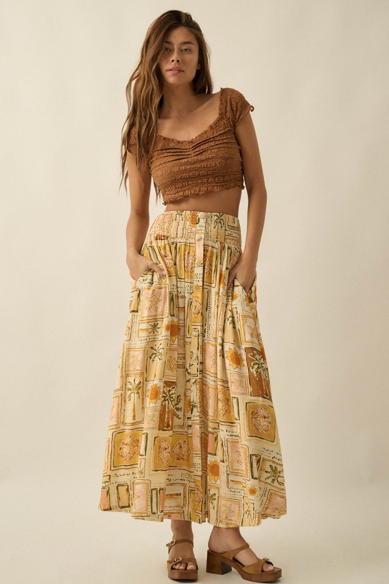 Lacy Blooms Floral Lace Cropped V-Neck Top