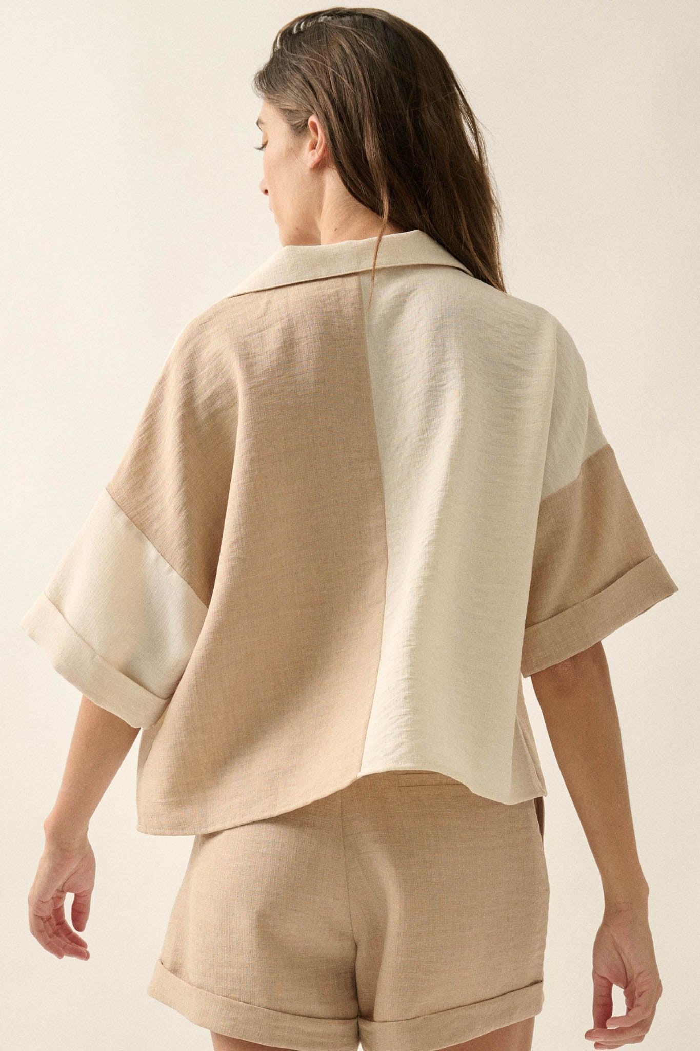 Double Talk Colorblock Short-Sleeve Pocket Shirt