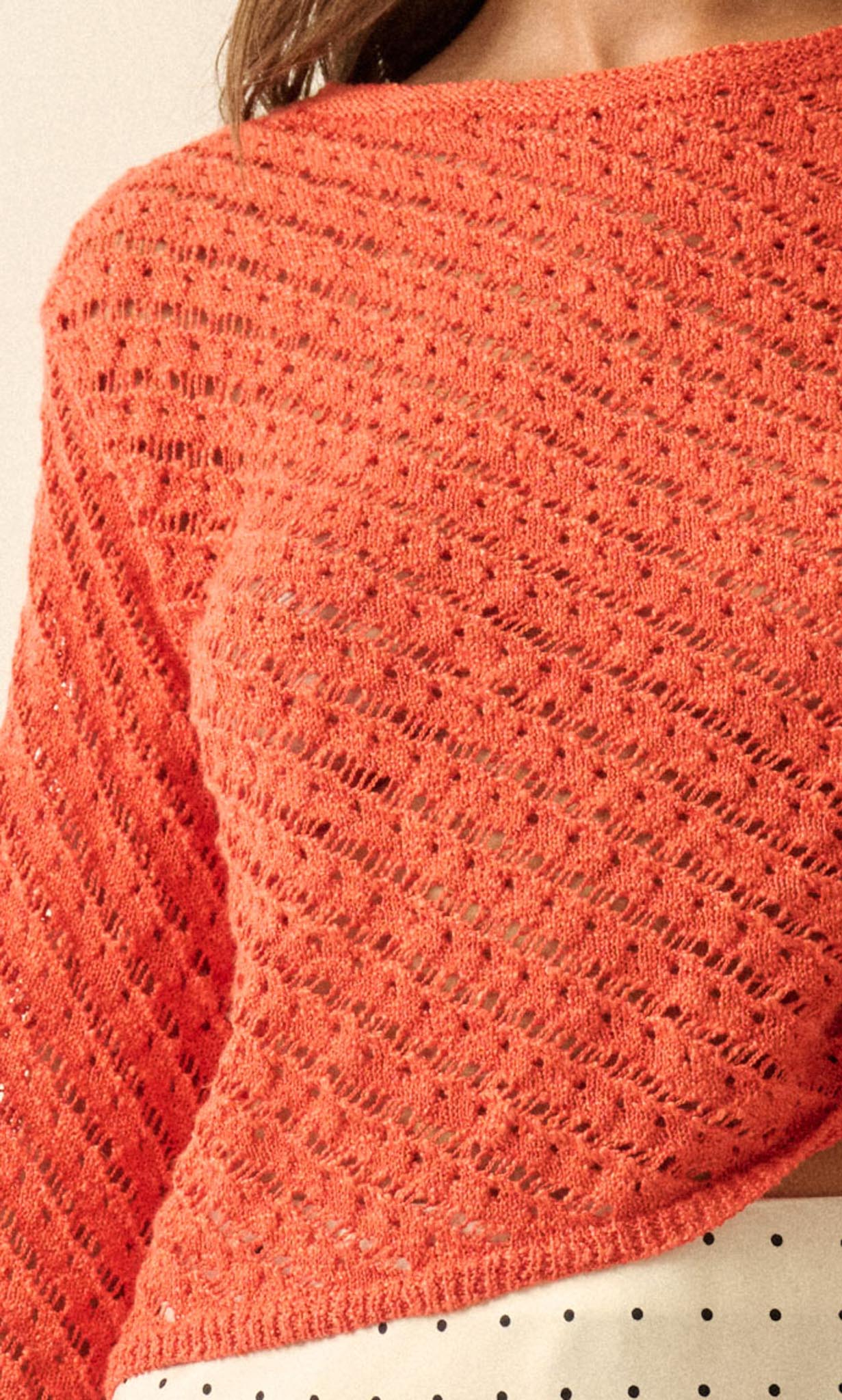 Always Forever Crochet-Knit Cropped Sweater