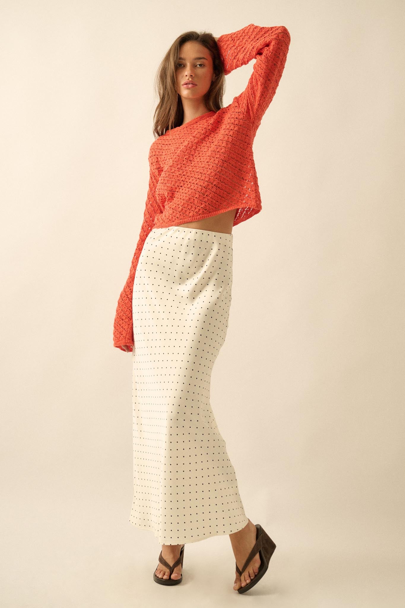 Always Forever Crochet-Knit Cropped Sweater