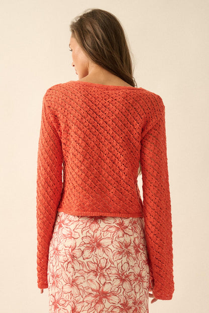 Always Forever Crochet-Knit Cropped Sweater