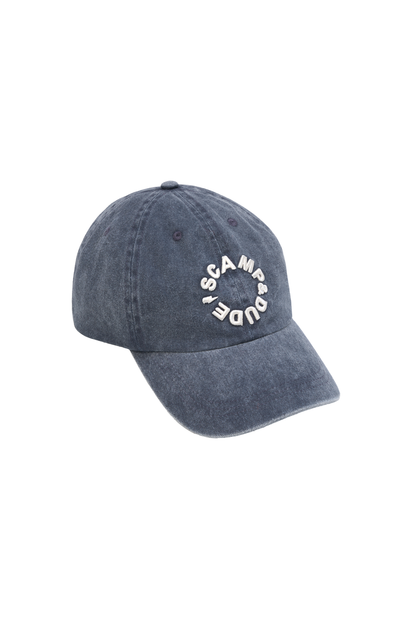 Washed Blue Graphic Logo Cap