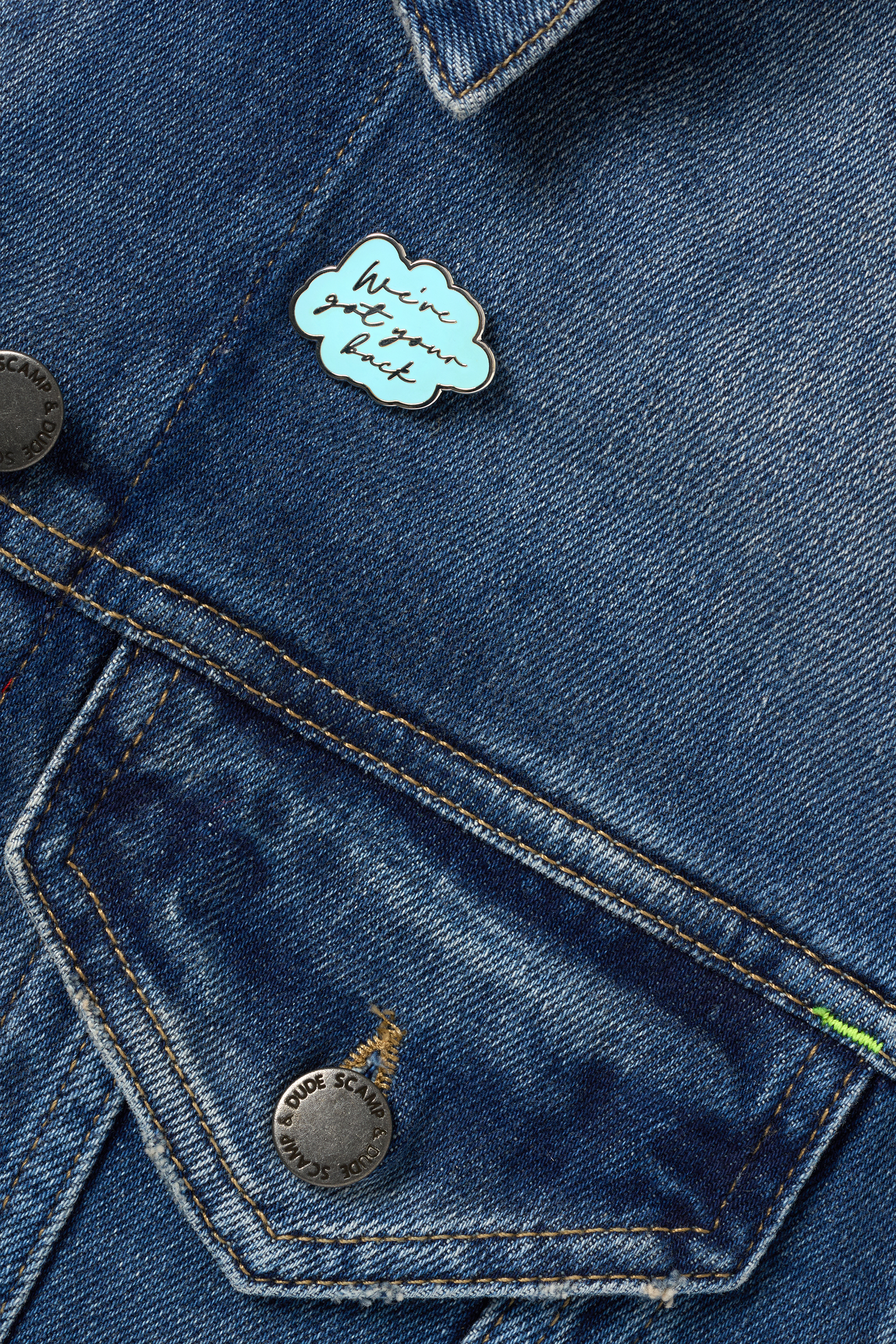 Blue We've Got Your Back Pin Badge