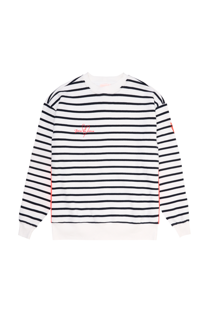 Navy and Ecru Stripe Colourblock Ultimate Sweatshirt