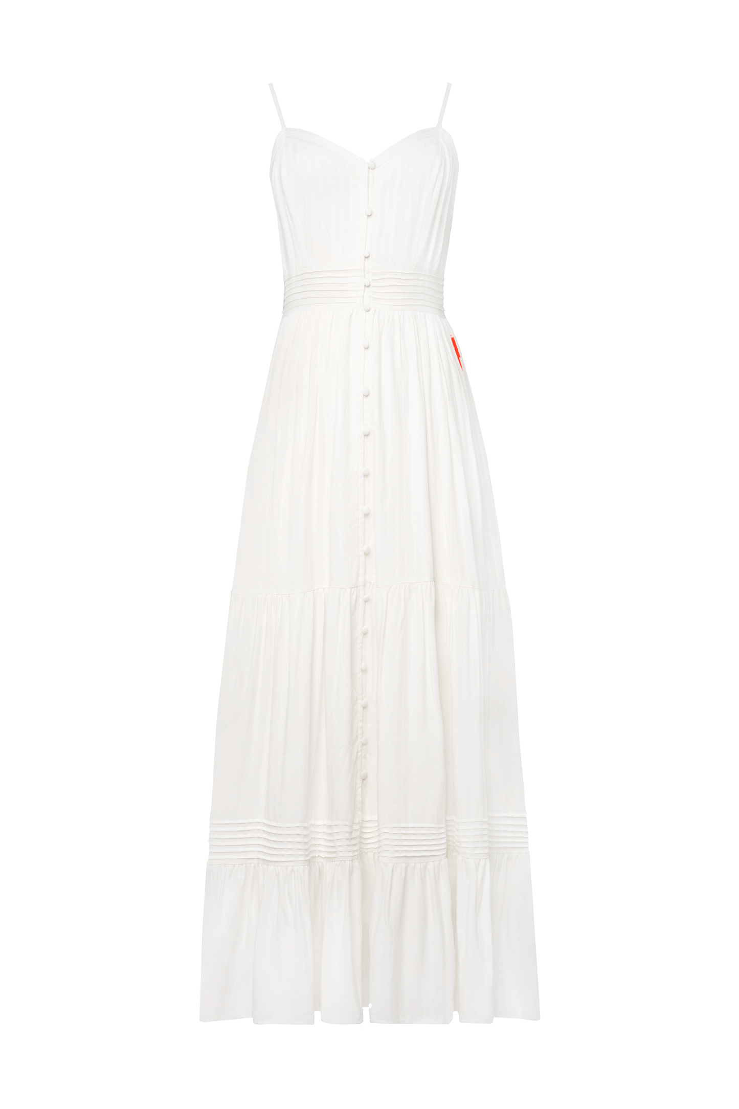 White Pintuck Midi Sundress