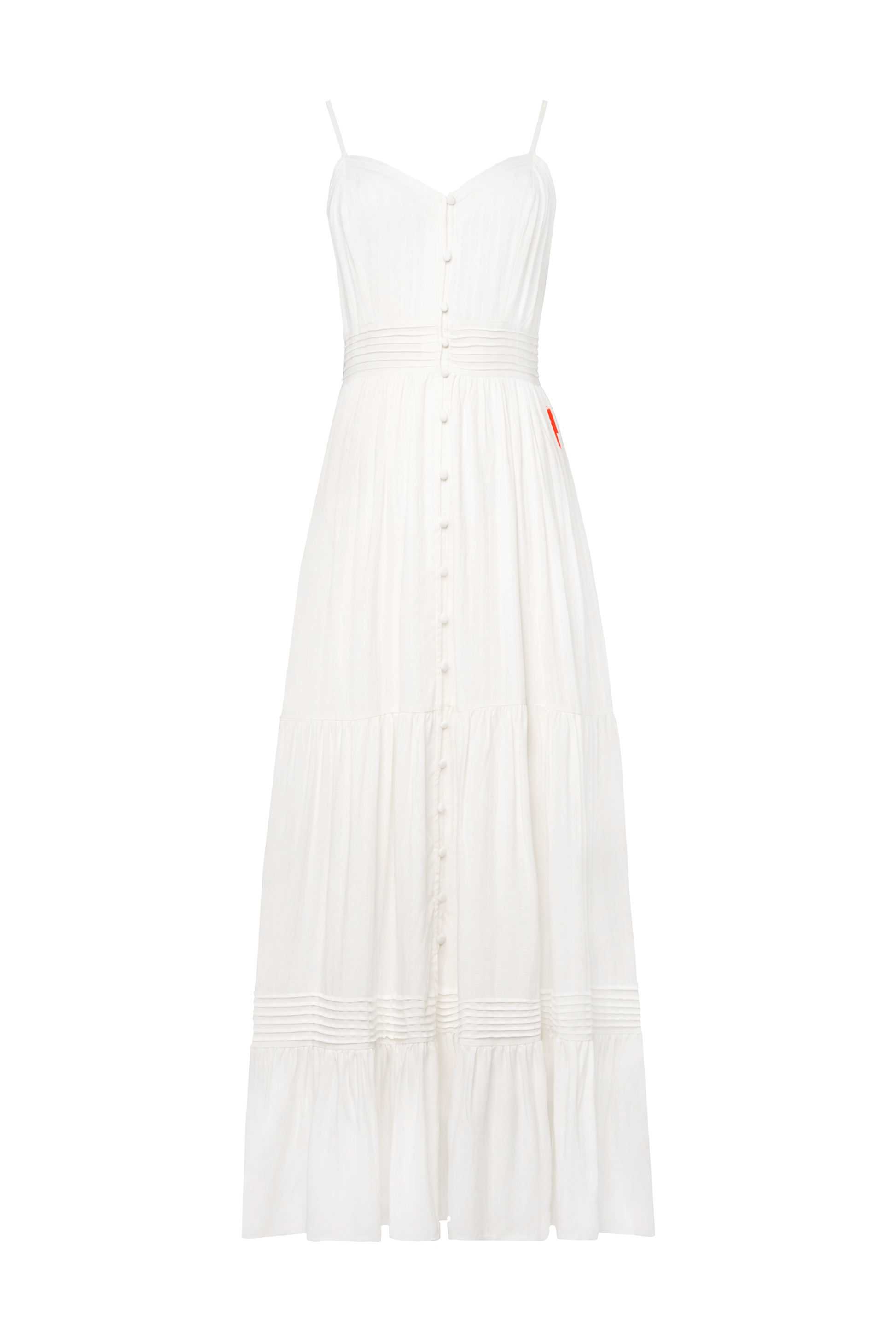 White Pintuck Midi Sundress