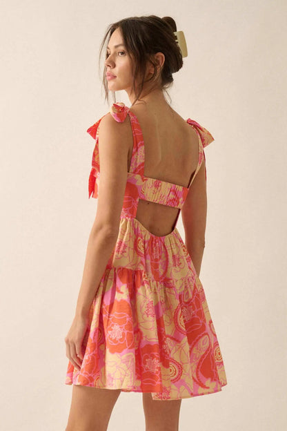 Sherbet Sunday Floral Paisley Tiered Mini Sundress