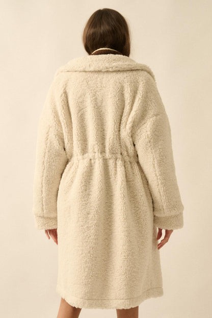 Cuddle Closer Sherpa Fleece Drawstring Coat