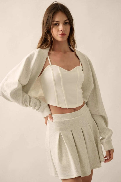 Premium Scuba Open-Front Shrug Cardigan