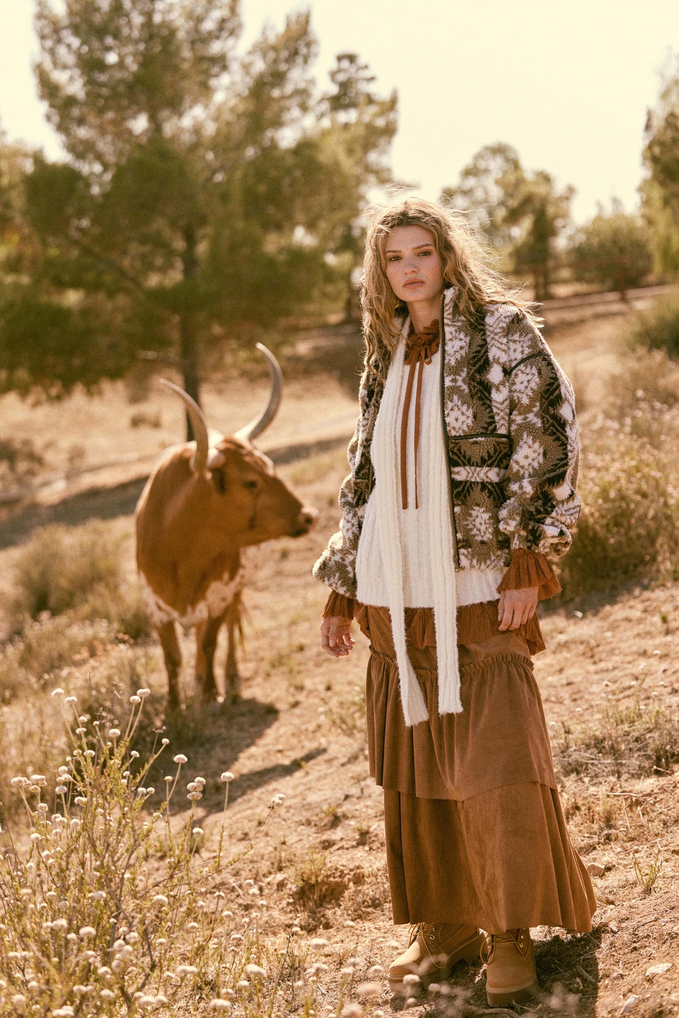 Bear Creek Geo-Print Fleece Zip-Front Jacket