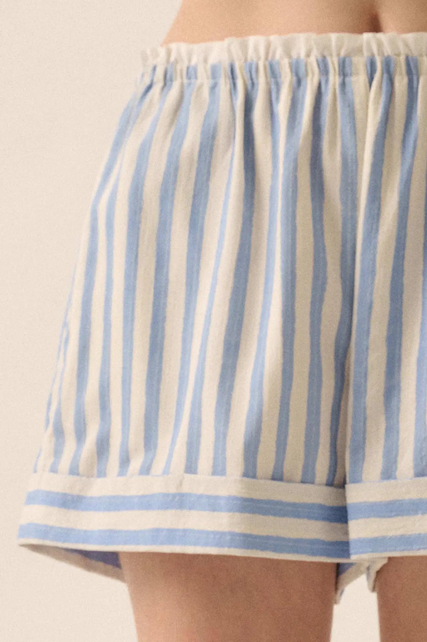 Pajama Rama Striped Paperbag-Waist Cuffed Shorts