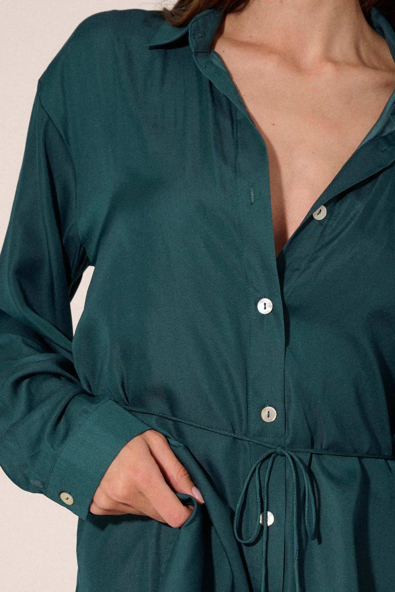 Nine to Five Matte Satin Button-Up Shirt Romper